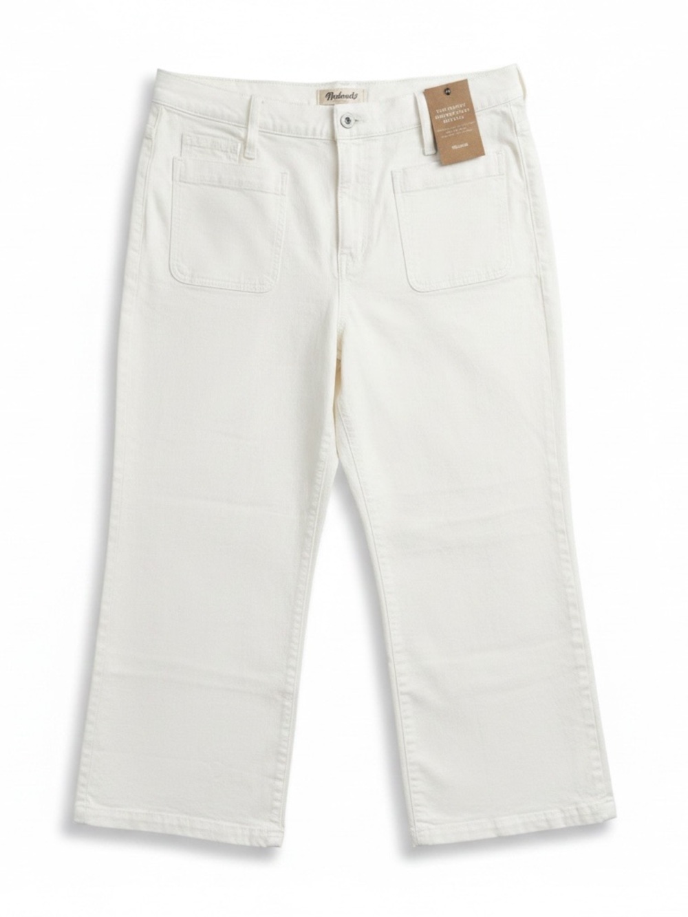 NWT Madewell The Perfect Vintage Wide-Leg Jeans White 33P Petite